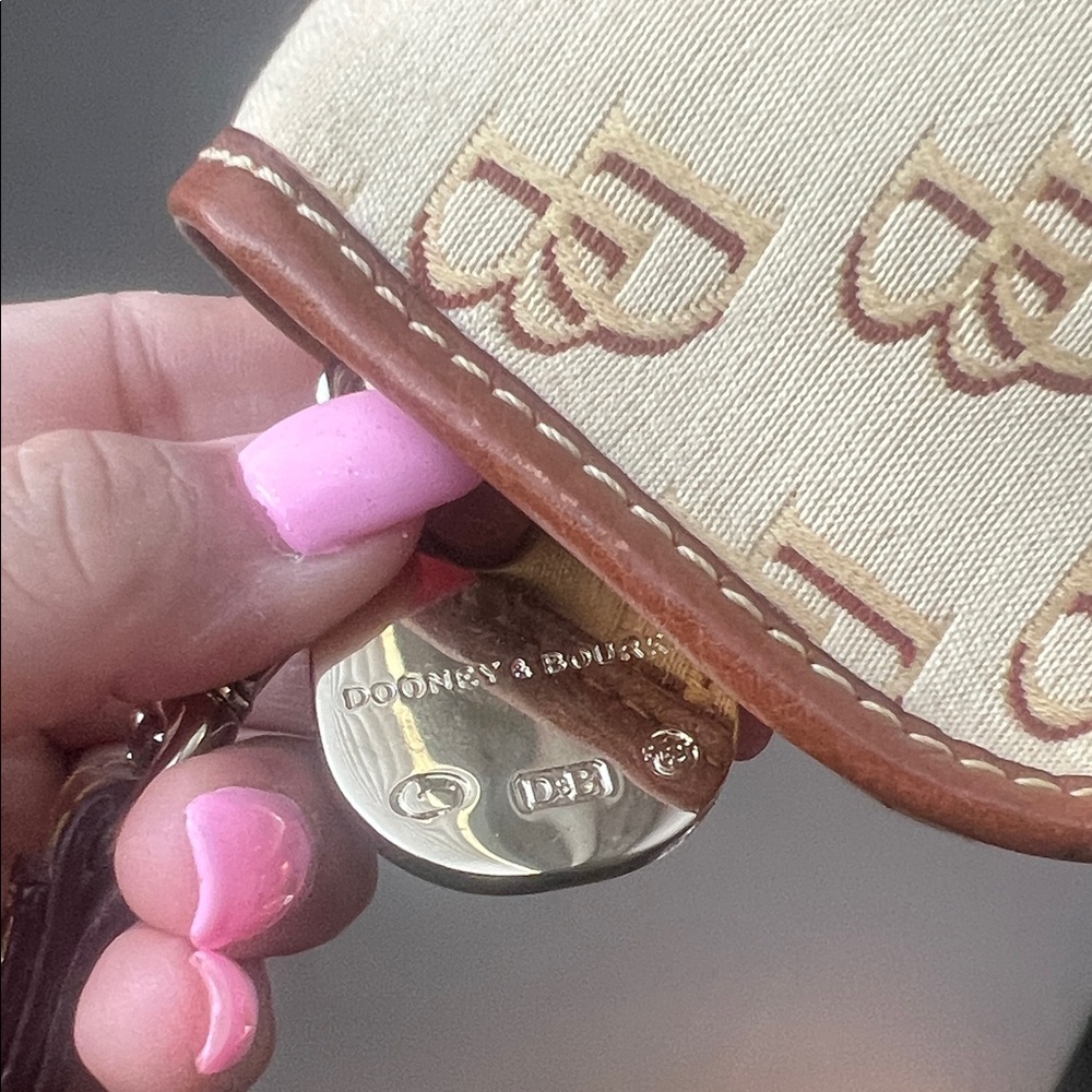Dooney & Bourke Beige and Brown Monogram Wristlet - Picture 4 of 6